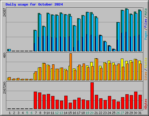 Daily usage for October 2024