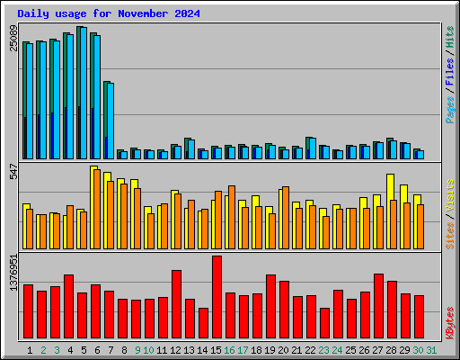 Daily usage for November 2024