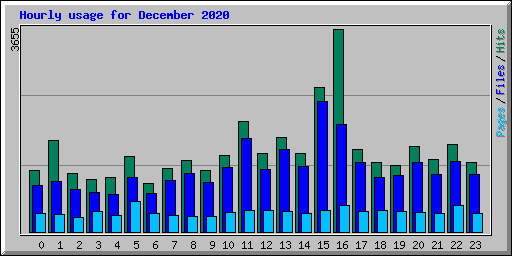 Hourly usage for December 2020